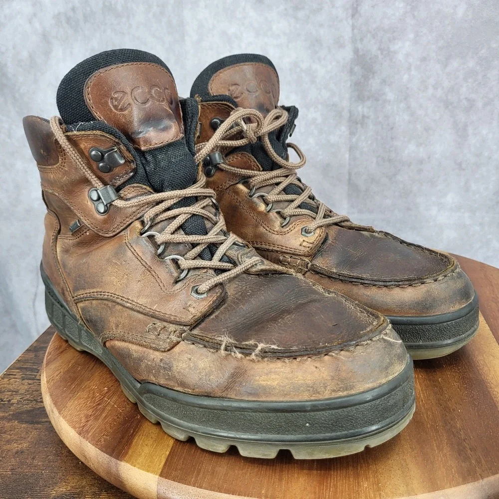 Ecco‎ Track II Hiking Boots Mens 46 U.S. 12 / 12.5 Brown Leather Waterproof
